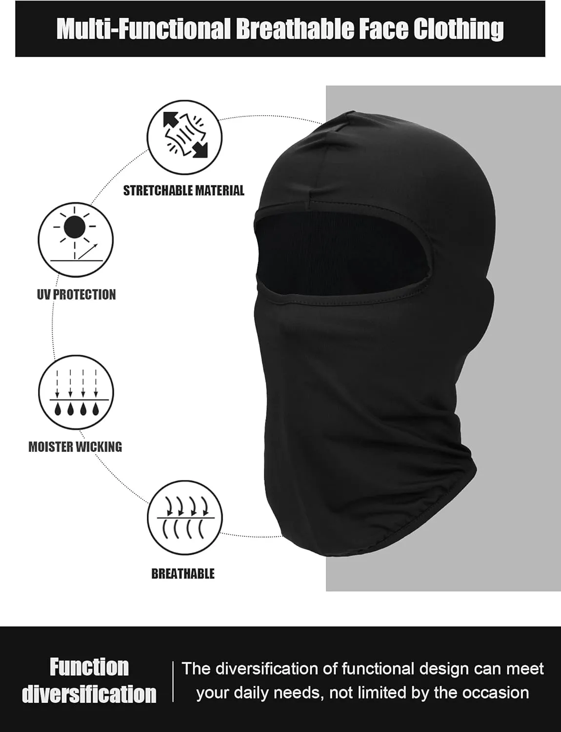 9 Pieces Ski Mask for Men Balaclava Face Mask Summer Face Mask Balaclava Full Face Mask Breathable Hood for Outdoor Use