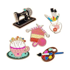 Arts & Crafts Enamel Pin Pack - 5 Piece