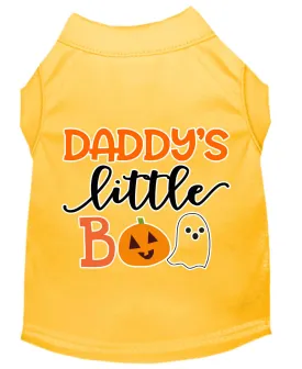 Daddy's Little Boo Screen Print Dog Shirt Yellow Xxxl