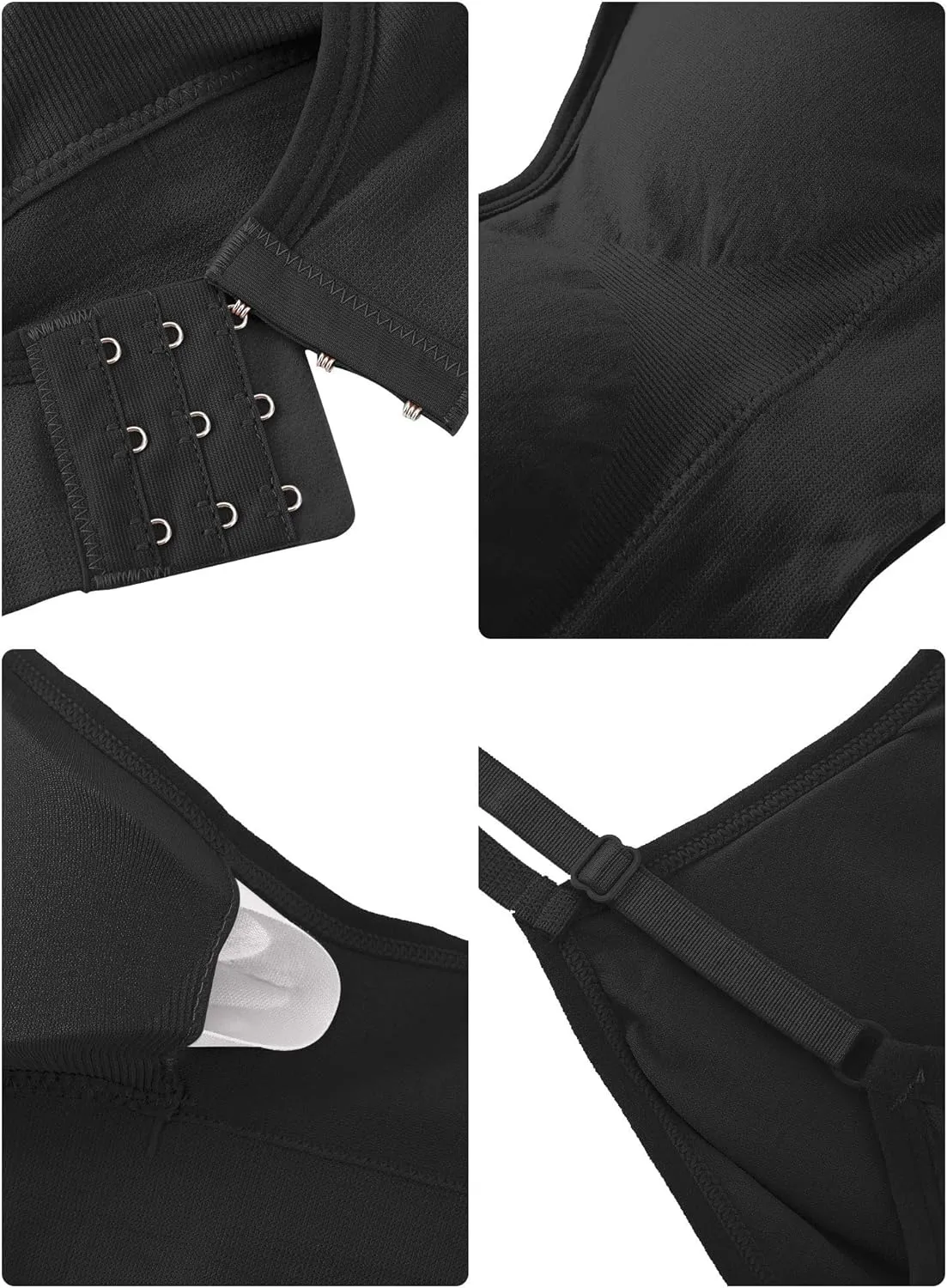Geyoga 4 Pieces Neck Bralettes Wireless Cami Bra Tank Top Sports Bra for Women Girls