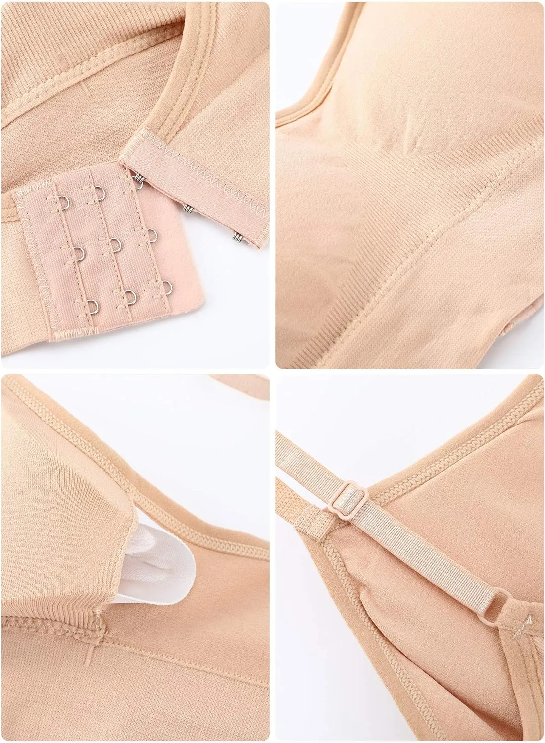 Geyoga 4 Pieces Neck Bralettes Wireless Cami Bra Tank Top Sports Bra for Women Girls