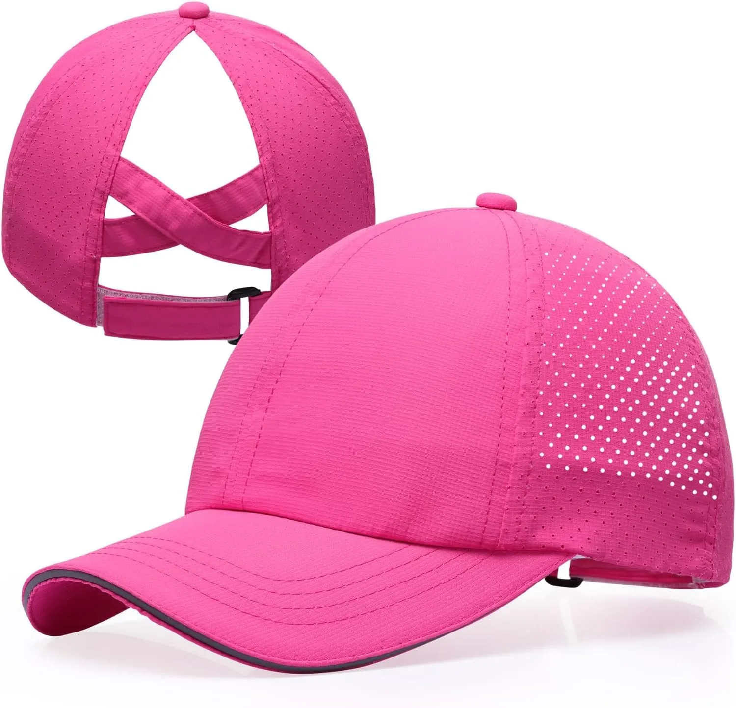 Girls Criss Cross Ponytail Hat Mesh Baseball Cap Kids Quick Dry Ponycap Hats Outdoor Summer Sports Hat Age 7-12