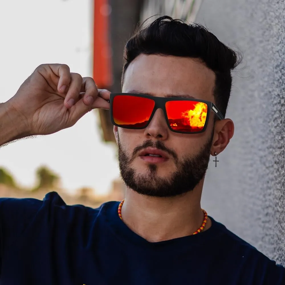 Men??s Classic Style Square Polarized Sunglasses Plastic Lightweight Eyewear UV Protection For Driving