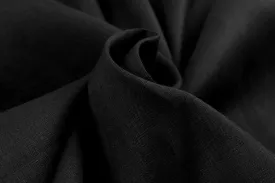 Premium Light-Weight Linen - Piece Dyed - Black (1mt Remnant)