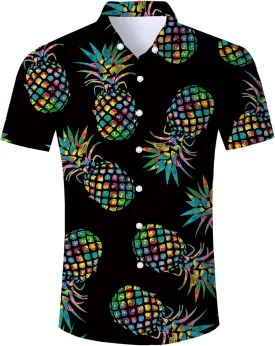 RAISEVERN Mens Hawaiian Shirt Casual Button Down Short Sleeve Tropical Beach Dress Shirt for Summer Holiday