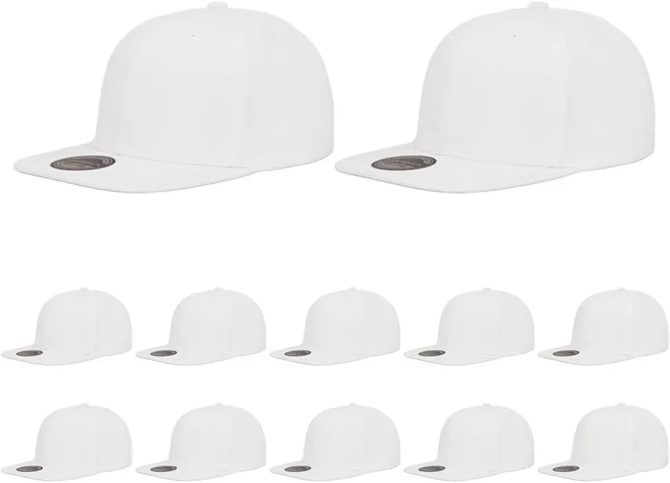ZH Plain Flat Brim Snapback Baseball Caps Adjustable Blank Baseball Caps Wholesale 12 Pack??