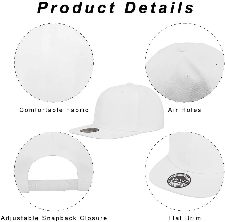 ZH Plain Flat Brim Snapback Baseball Caps Adjustable Blank Baseball Caps Wholesale 12 Pack??
